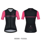 Jersey Ciclismo M/C Mujer GW Flamma Negro Fucsia